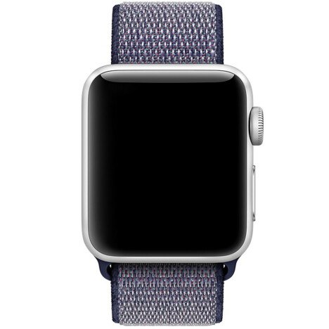 Curea iUni compatibila cu Apple Watch 1/2/3/4/5/6/7, 44mm, Nylon Sport, Woven Strap, Midnight Blue